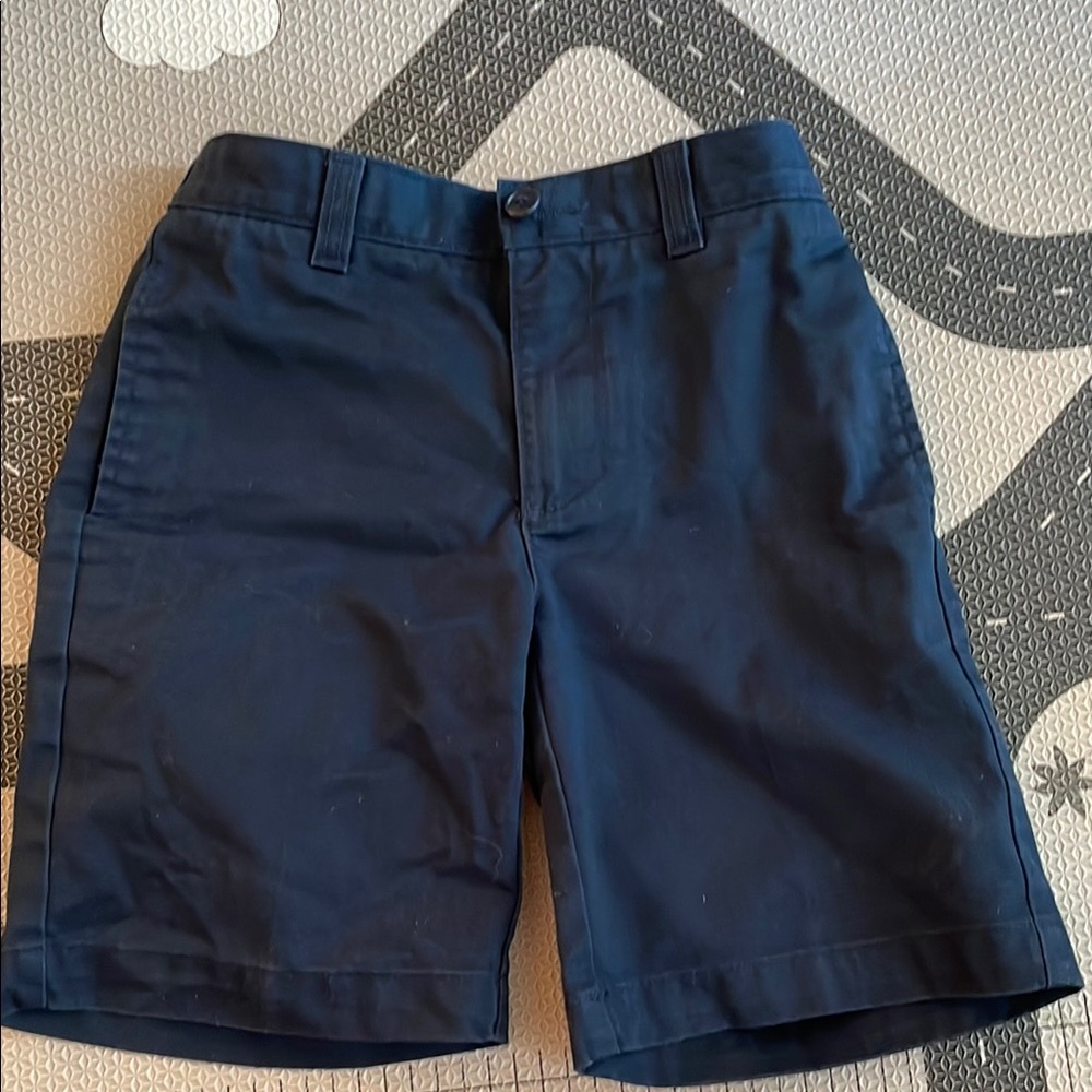 Lands' End Navy Flat Front Shorts